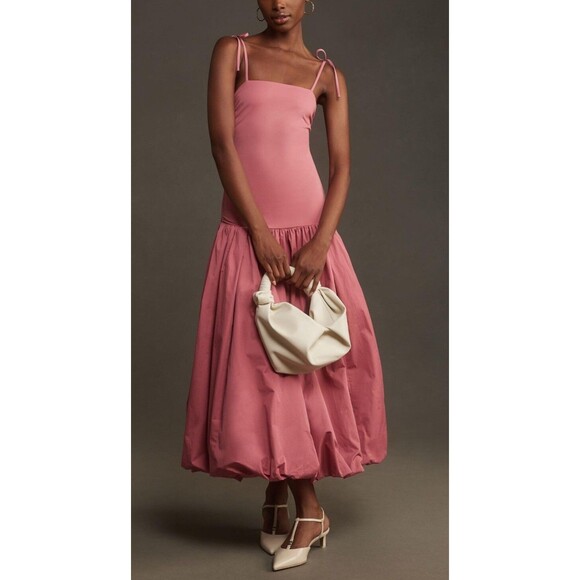 Anthropologie Dresses & Skirts - Anthropologie Mare Mare Midi Dress Rose Drop Waist Bubble Hem Preppy Size XL NWT